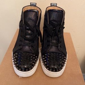 Christian Louboutin Spikes Orlato Black Silver Mens